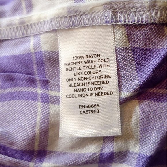 ABOUND Tiered Dress Size Small Purple White Adjustable Straps Vintage Pl… - Picture 5 of 6